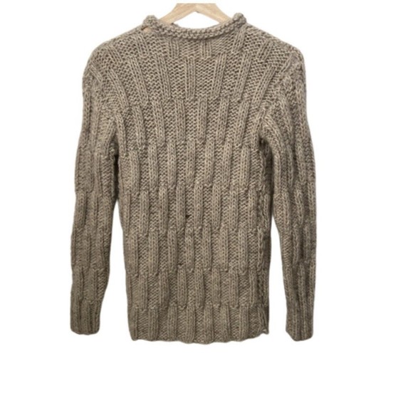 Robinson’s Pacesetter Sweater Womens Size Small 100% Wool Cardigan Hand Made Tan - Picture 3 of 9